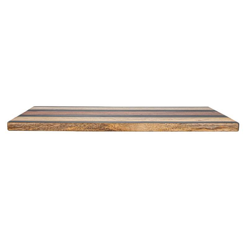 MANGO WOOD CHEESE/CUTTING BOARD WITH STRIPS