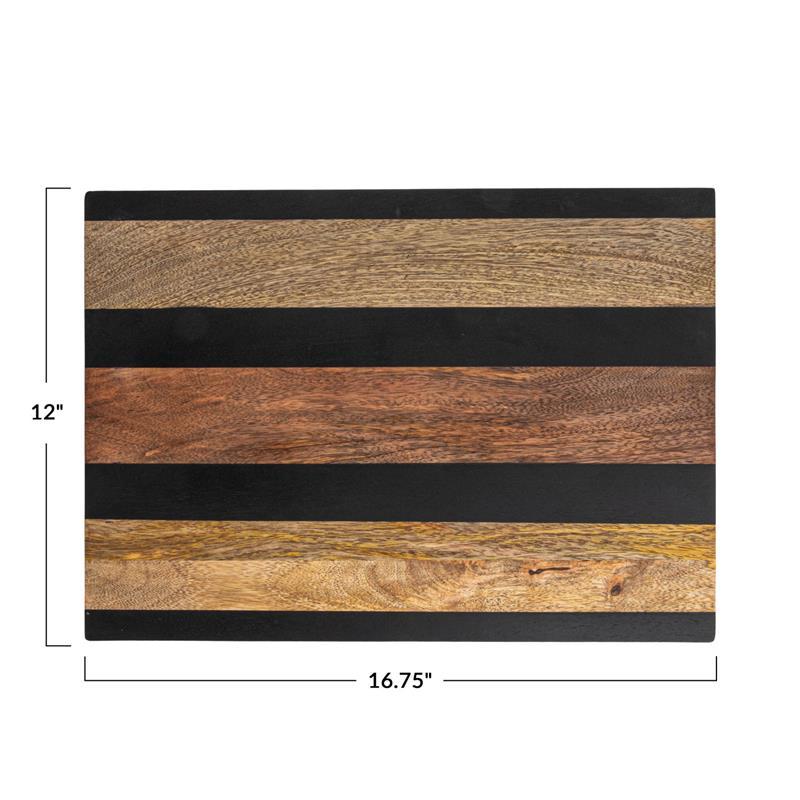 MANGO WOOD CHEESE/CUTTING BOARD WITH STRIPS