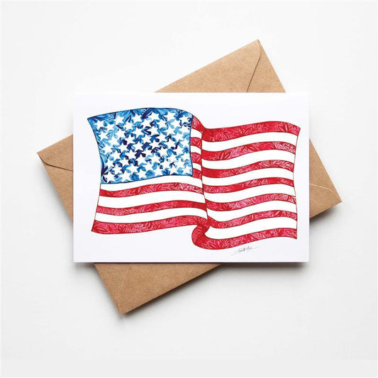 AMERICAN FLAG SINGLE NOTECARD