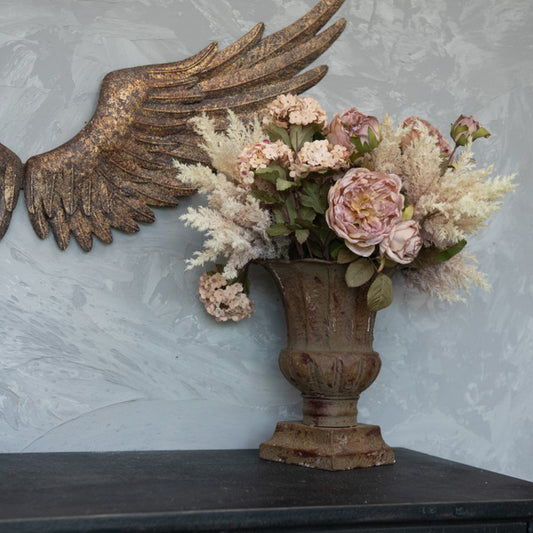 Aged Brown and Red Urn