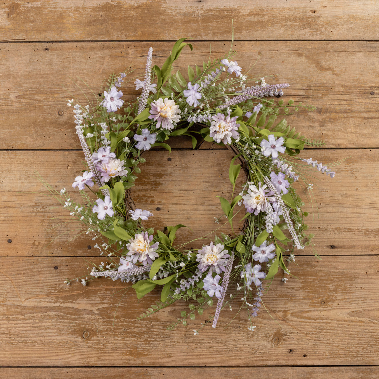 Purple Wildflower Wreath ~ 22 Inches