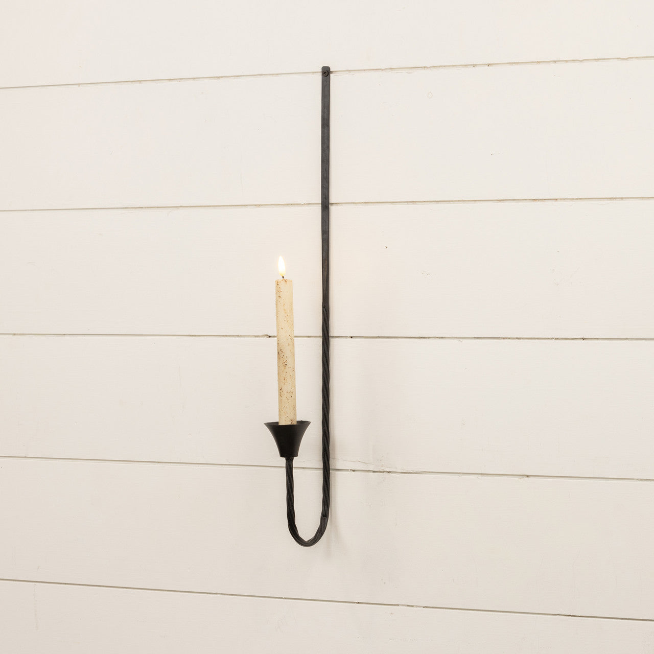 Forged Taper Candle Wall Sconce ~ Black
