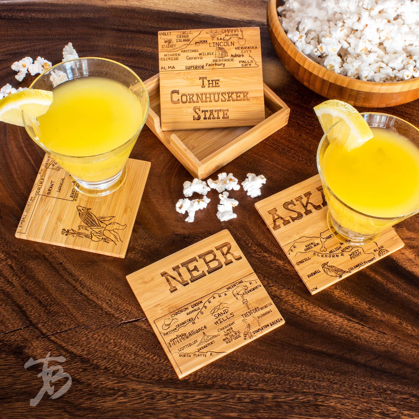 Nebraska Puzzle 4-Pc. Coaster Set with Case